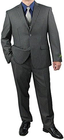 Quality Sharp 3pc Men Pinstripe Dress Suit - Grey 44S