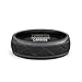 Duke Collections Black Tungsten Ring Brushed Zigzag Groove Wedding Bands 8mm Comfort Fit
