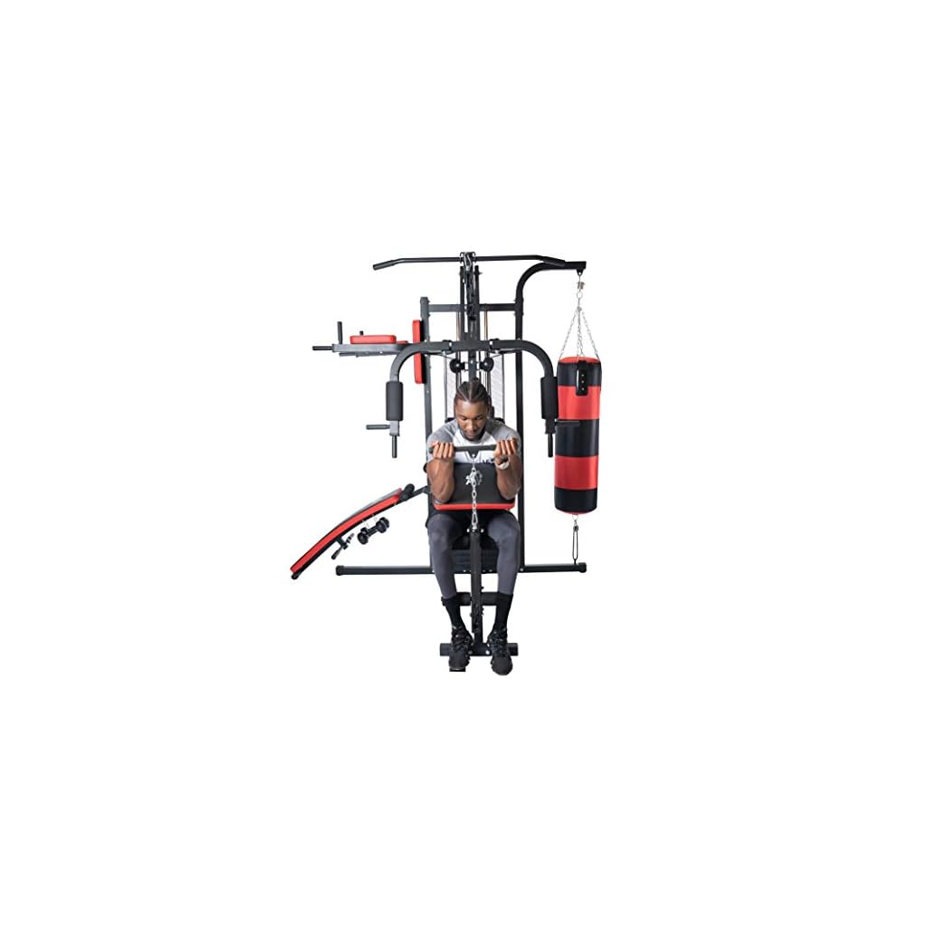 Fit4home TF7005 Professional Home Gym Punching Bag & 68kg Weight Stack