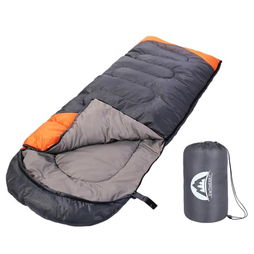 SWTMERRY 3–4 Season Sleeping Bag (Summer, Spring, Autumn, Winter), Warm and Cool Weather, Lightweight, For Teenagers and Adults, for Hiking, Backpacking and Camping