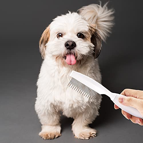 Rafaray Pet Comb for Grooming-Cat & Dog Grooming Comb Removes Tangle Knots Mats,2 IN 1 Long and Short Stainless Steel… - Image 4