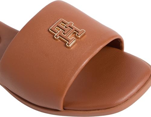 Damen Sandalen Logo Hardware Mule aus Leder, Braun (Warm Bronze), 37