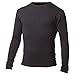 100% Merino Wool - Men's Midweight Long Sleeve Crew Shirt - Thermal Base Layer - NO Itch Renewable Fabric - Black - Medium
