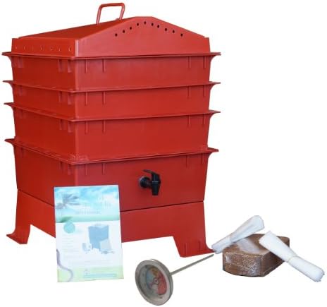 3-Tray Worm Compost Bin with Free Thermometer-Terracotta