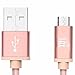 LAX Gadgets Durable Nylon Braided Tangle Free 2.0 Micro USB Android Charging and Data Sync Cable for Samsung, HTC, Motorola, Nokia, Kindle, MP3, Tablet and More[10 Feet-Rose Gold]