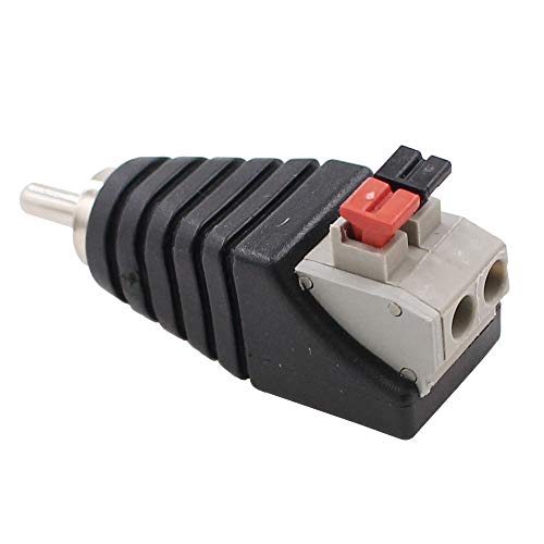 20-Pack Speaker Wire Cable to Audio Male RCA Connector Adapter Plug Jack