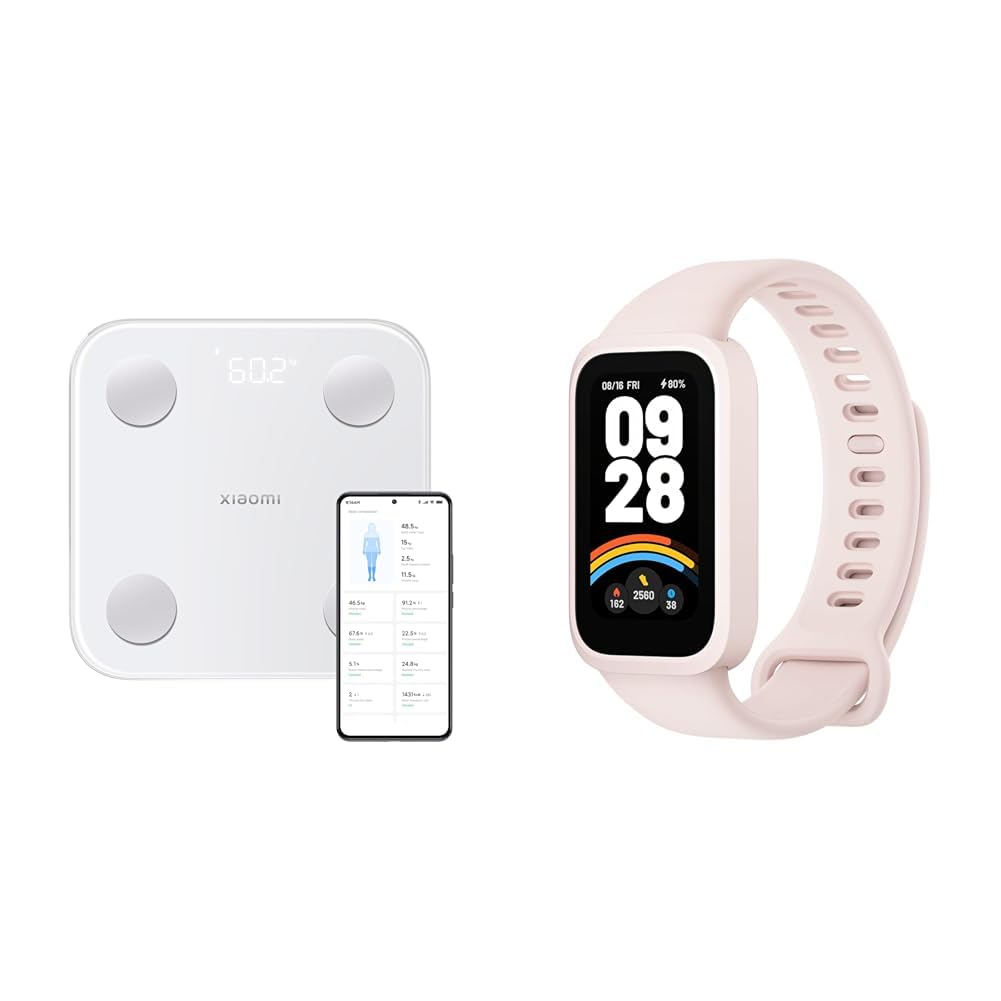 Xiaomi S400 Set Body Composition Meter Smart Watch Xiaomi Band 9 Active Pink