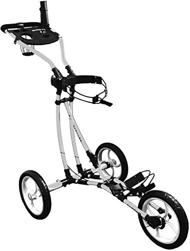 3 Wheel Freestyle Easy Fold Foldable Golf Push Cart (Silver (CII/T6))