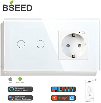 Bseed Interruptor Wifi De Pared Con Enchufe Interruptores Luz