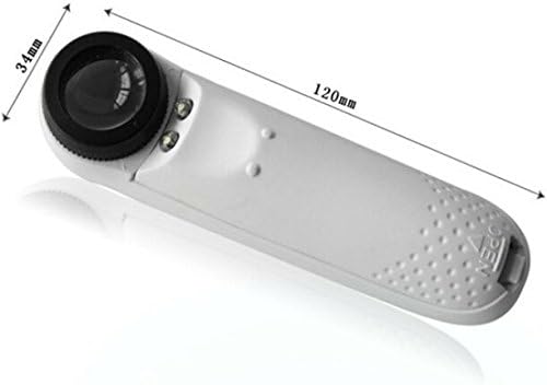 ESHINEY Hand Held 20x 21mm Optical Glass Pocket-size Magnifier Loupe LED Illuminated Magnifying Glass for Reading Analysis Iridology