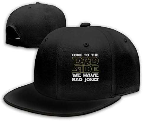 Michgton Come to The Dad Side We Have Bad Jokes Men Snapback Flat Bill Baseball Cap Black