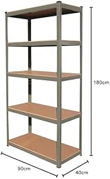 Hilka Tools SHG5175 175Kg 5 Tier Boltless Shelving Silver Garage Workshop view 3