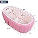 Buringer Baby Inflatable Bathtub with Hand Pump,Baby Infant Travel Inflatable Non Slip Bathing Tub Bathtub (Pink)