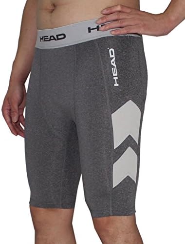 HEAD Mens Athletic Fitness Training Compression Shorts M Grey