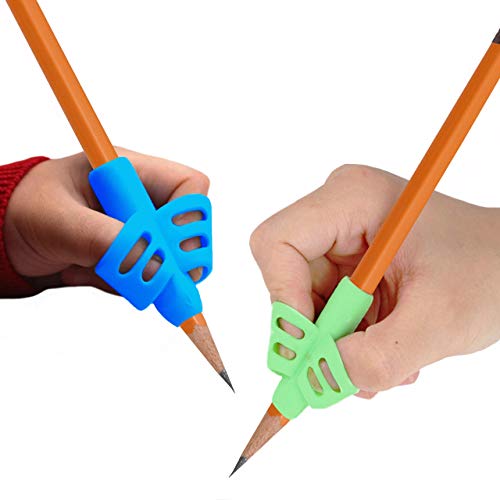 My Way Rubber Pencil Grips for Kids Handwriting (4 Pack) BPAFree