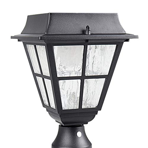 Kemeco ST4327Q-A LED Post Solar Cap Light Outdoor Bright Warm White Cast Aluminum Fixture for 3 Inch Fitter Mount Base Pillar Pole Pathway Driveway Garden Landscape Yard