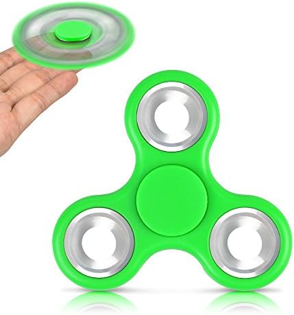 FridayFun For Green Tri-Spinner Fidget EDC ADHD Foucus Training Toy With Longer Rotation and Stable Bearing ,Best For Anxiety Relief and Deep Thought