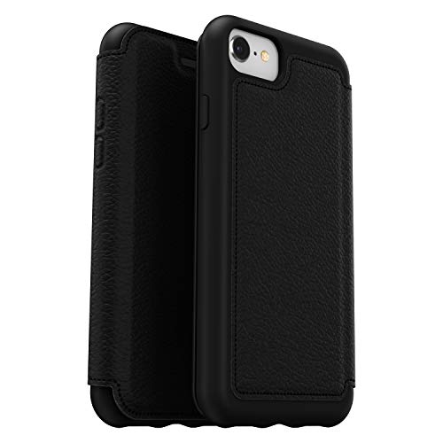 Otterbox Funda para iPhone 7/8/SE 2.ª Gen/SE 3.ª Gen Strada, Resistente a Golpes y caídas,Tapa en Piel,2 Slots para Tarjetas,Testada 3X con los estándares Militares anticaídas, Negro,Sin Pack Retail