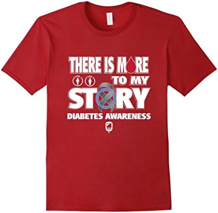 Mens There Is More To My Story Diabetes Awareness T Shirt Medium Cranberry