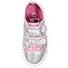 Peppa Pig Kids Toddler Girls Silver and Pink Floral Canvas Sneaker with Hook and Loop Straps, Size 8