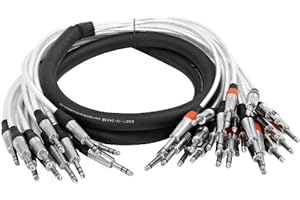 Seismic Audio - SAST-12-24-7 - 12 Channel 1/4" TRS Insert Snake Cable to 24 1/4" TS - 7 Feet