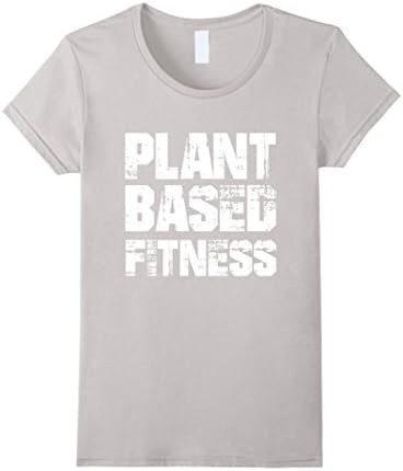 Womens PLANTBASED FITNESS Shirt - vegan plant based t-shirt Medium Silver