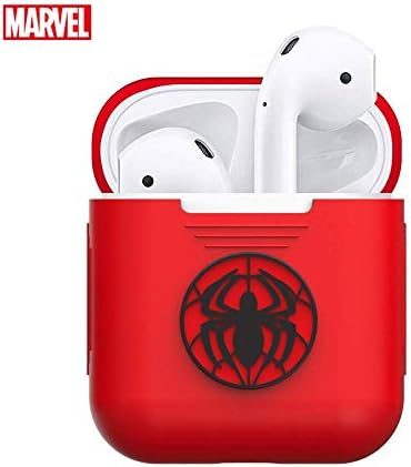 AirPods Case Silicone Marvel Avengers Cartoon Ultra Thin Rugged Rubber Kawaii Disigner Newnest Model Only Original One Piece Stitch Dust Guard No Keychain Not Visible Case Kit (Spiderman)