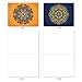 The Best Card Company - 10 Blank Note Cards Assortment (4 x 5.12 Inch) - Zen Patterns and Symbols, Bulk Boxed Set - Mandala Mania M3964