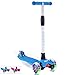 BELEEV Kick Scooter for Kids 3 Wheel Scooter, 4 Adjustable Height, Lean to Steer with LED Light Up Wheels for Children from 3 to 14 Years Old (Dark Blue)