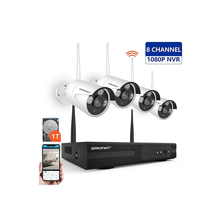 Wireless Security Camera System,1080P 8 Channel Video Security