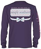 Simply Southern Long Sleeve Purple T-Shirt - Elephant Logo (Small)