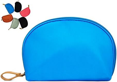 Lalemo Pencil Case Coin Purse Half Moon Cosmetic Case Makeup Bag Portable Travel Handy Organizer Zipper Pouch (Royal Blue)