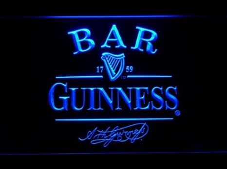 Guinness Neon LED Zeichen Werbung Neonschild Blau