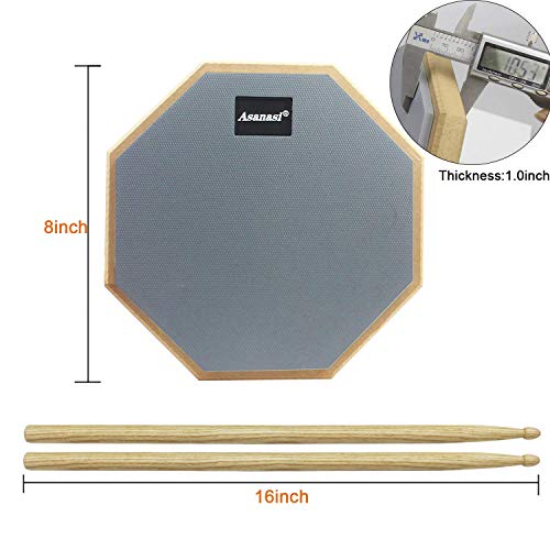 WeiMeet Drum Pad 8 Inches Drum Practice Pad Silent Drum Pad with 1 Pair Drum Sticks（8 inch） - Thumbnail 2