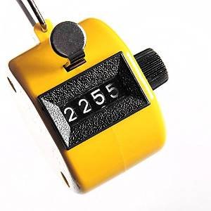 REPLAX Counter Tally 4 Digit Yellow Hand Held Clicker for Golf People Counting Club