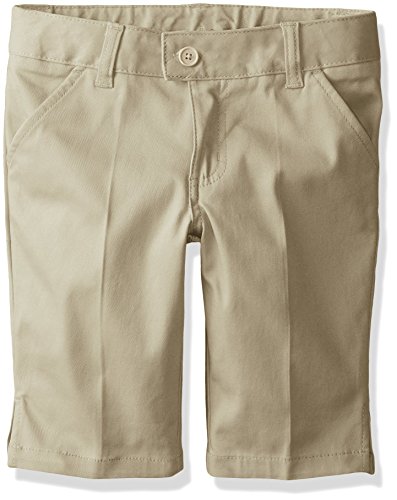 French Toast Big Girls' Twill Bermuda Short, Khaki, 16