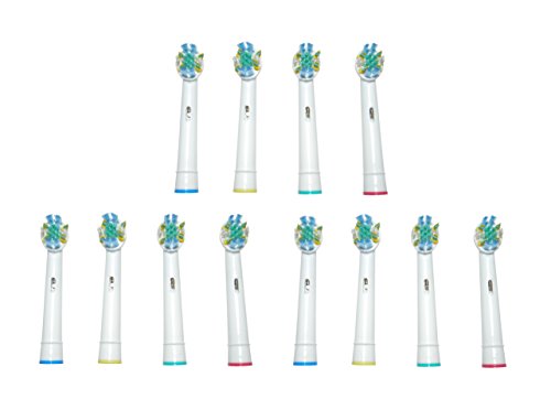 SparkleFast Generic Oral-B Replacement Heads - Professional Oral B Floss Action Electric Toothbrush Heads - Designed for Deep Cleaning - Compatible with Most Oral-B Rechargeable Toothbrushes - 12 Pack