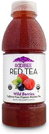 Rooibos Tea by Rooibee Red Tea , Caffeine Free , Organic Wild Berries Tea 16.9 fl oz Bottled Tea (Case of 12)