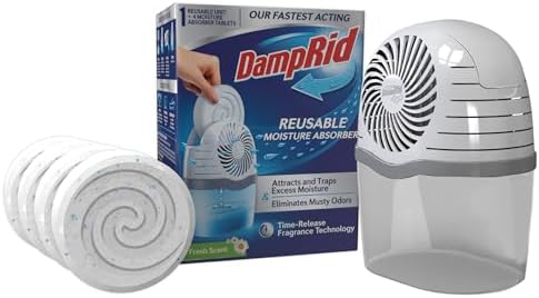 DampRid Moisture Absorber Drop-In Tablet Refill Pack, Fresh Scent, 15.8 oz., 4 Pack, Attract and Trap Excess Moisture and Eliminate Musty Odors for Cleaner, Fresher Air