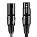 Moukey XLR Cables 10ft XLR 10 Feet Microphone Male to Female Mic Cables Cord, Black 6-Pack