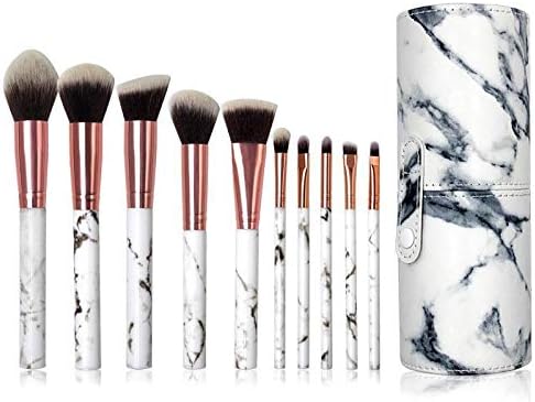 Makeup Brushes Set 10 PCS Marble Pattern Professional Make up Brush kIt With Concealers Lip Eye Shadows Blending Makeup Bush Organier Holder