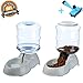 Ancaixin Automatic Cat Feeder and Water Dispenser in Set with Slicker Brush Gift | 6-Meal Automatic Dispenser with Timer for Small Large Dog Kitten (Feeder and Water Dispenser in Set with Gift Brush)