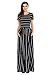 HOTAPEI Women's Summer Casual Loose Long Dress Short Sleeve Pocket Maxi Dress Black and White Striped,Black and White Striped,X-Large