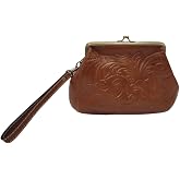 Patricia Nash Leather Savena Framed Kisslock Wristlet Wallet