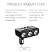 Cigarette Lighter Splitter, Virwir 3 in 1 120W 3-Socket Cigarette Lighter Power Adapter (Voltage Display) 12v / 24v Dual USB Car Charger DC Outlet Splitter, 3.1A Double USB Output Ports for iPhone x