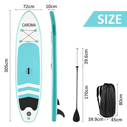 Caroma Inflatable Stand Up Paddle Board, Premium SUP Accessories