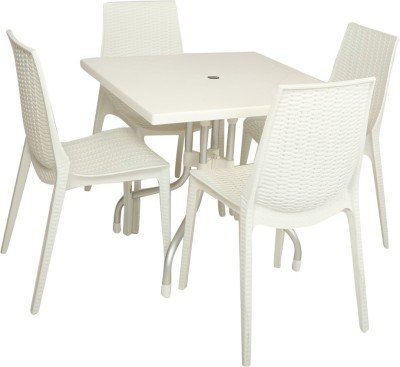 Mavi White Outdoor 4 Chair & Table Set (MSC-203)