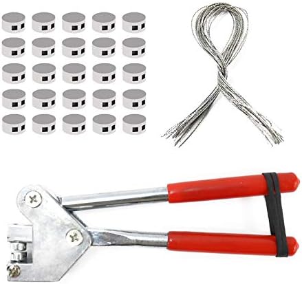 Sealing Pliers Set Security Lead Seals Crimping Kit, 1x Sealing Pliers + 20pcs Round Lead Seals + 20 Stainless Steel Seal Wires
