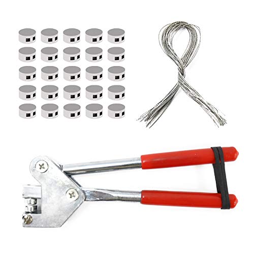 Sealing Pliers Set Security Lead Seals Crimping Kit, 1x Sealing Pliers + 20pcs Round Lead Seals + 20 Stainless Steel Seal Wires