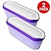 Set of 2, Ice Cream Containers for Homemade Ice Cream - 1.5 Quart Each, Reusable Freezer Storage Containers - Purple